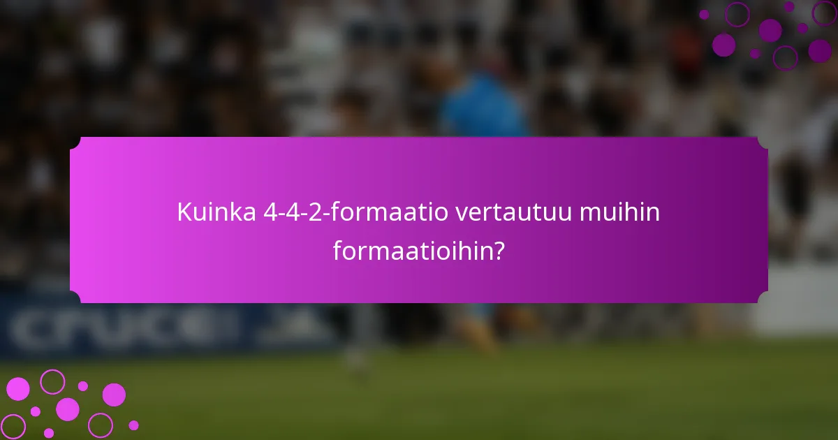 Kuinka 4-4-2-formaatio vertautuu muihin formaatioihin?