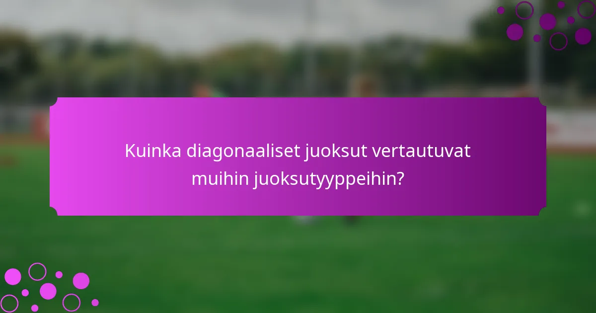 Kuinka diagonaaliset juoksut vertautuvat muihin juoksutyyppeihin?
