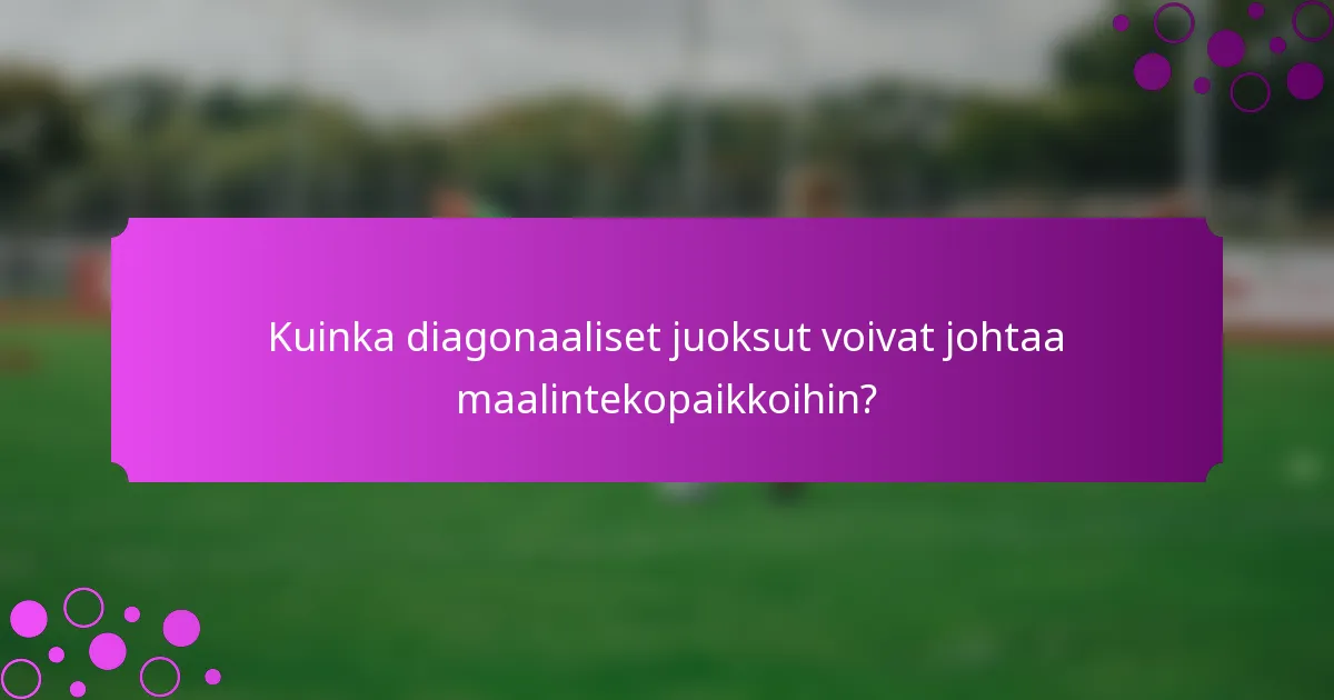 Kuinka diagonaaliset juoksut voivat johtaa maalintekopaikkoihin?