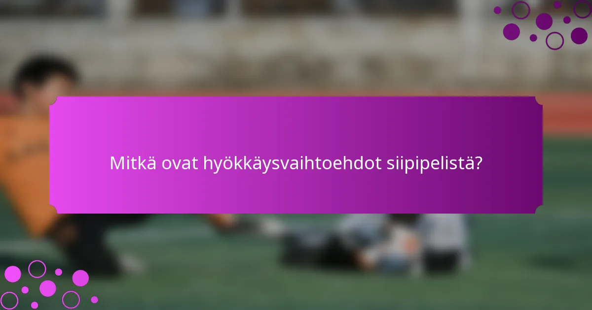 Mitkä ovat hyökkäysvaihtoehdot siipipelistä?